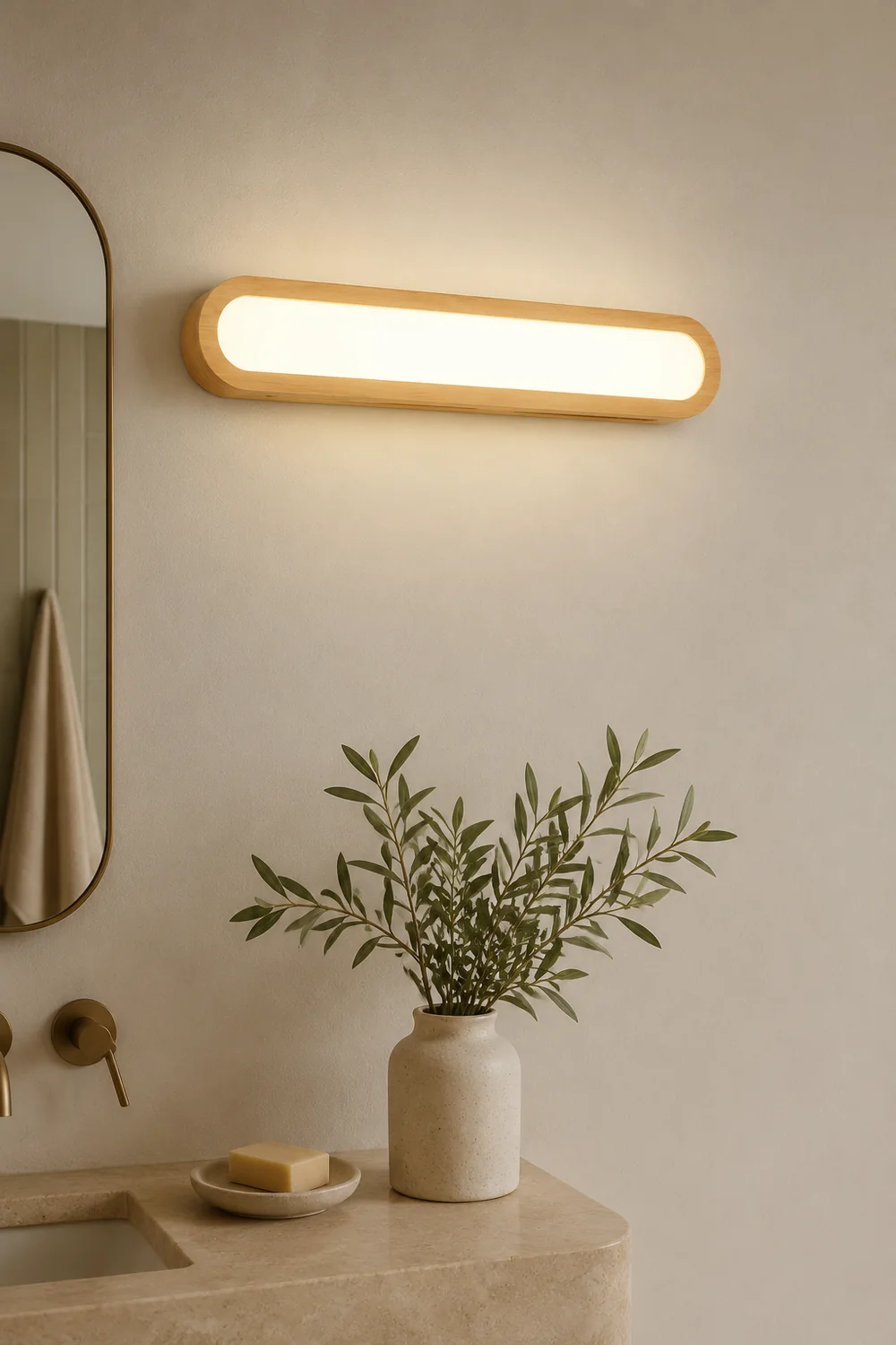 Ozawa Rectangular Wooden Energy Saving Oblong Wall Lamp - Lumpaz