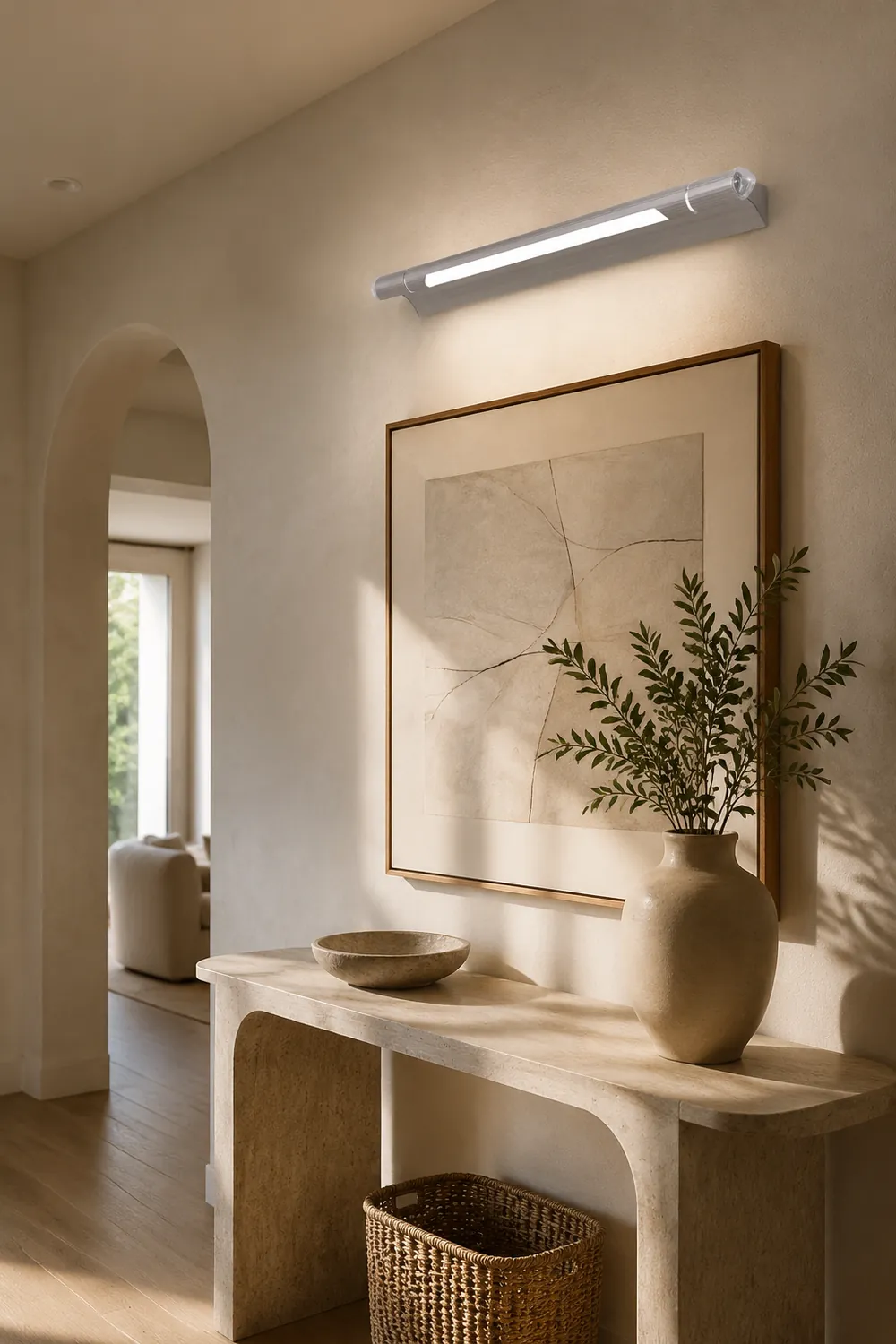 Edge Minimalist Linear Led Vanity Wall Lamp, Silver, Bathroom - Lumpaz