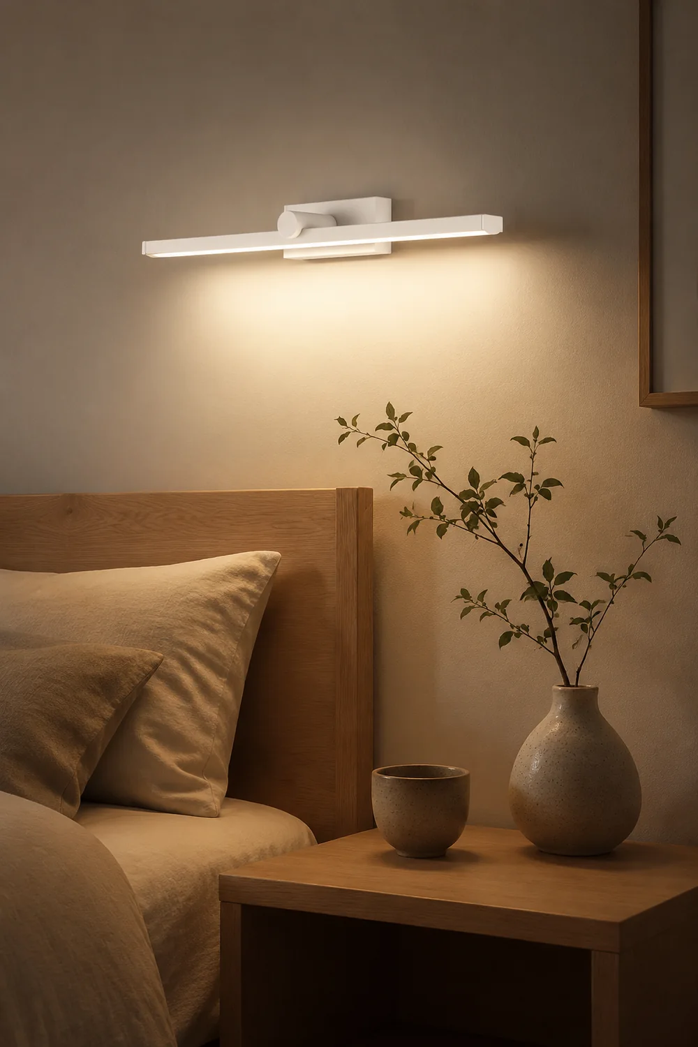 Edge Minimalist Linear Led Vanity Wall Lamp, White, Bathroom - Lumpaz