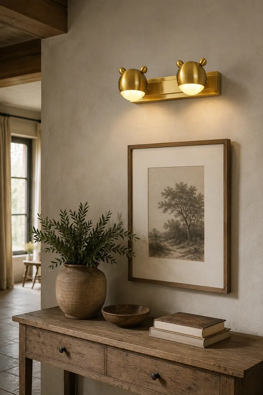 Leigh Modern Animal Globe Metal Vanity Wall Light, Gold, Bedroom - Lumpaz