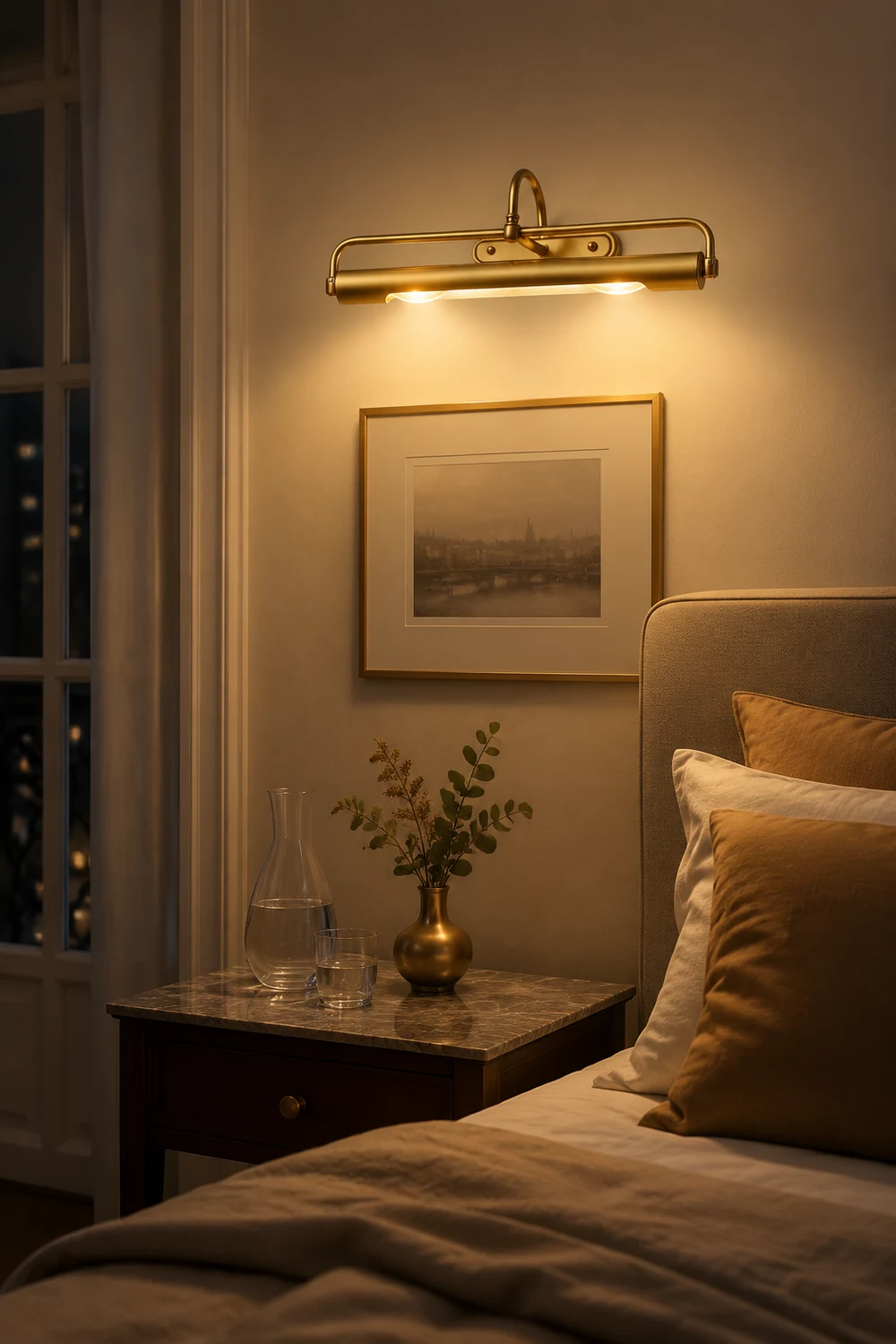 Eryn Vintage Brass Vanity Wall Lamp, Bathroom/Bedroom - Lumpaz