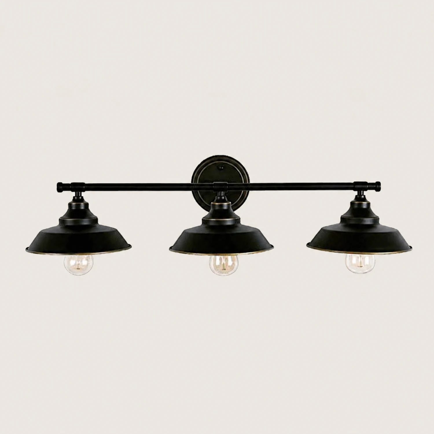 Alessio Retro Bowl-shaped Cast Metal Wall Lamp, Black - Lumpaz