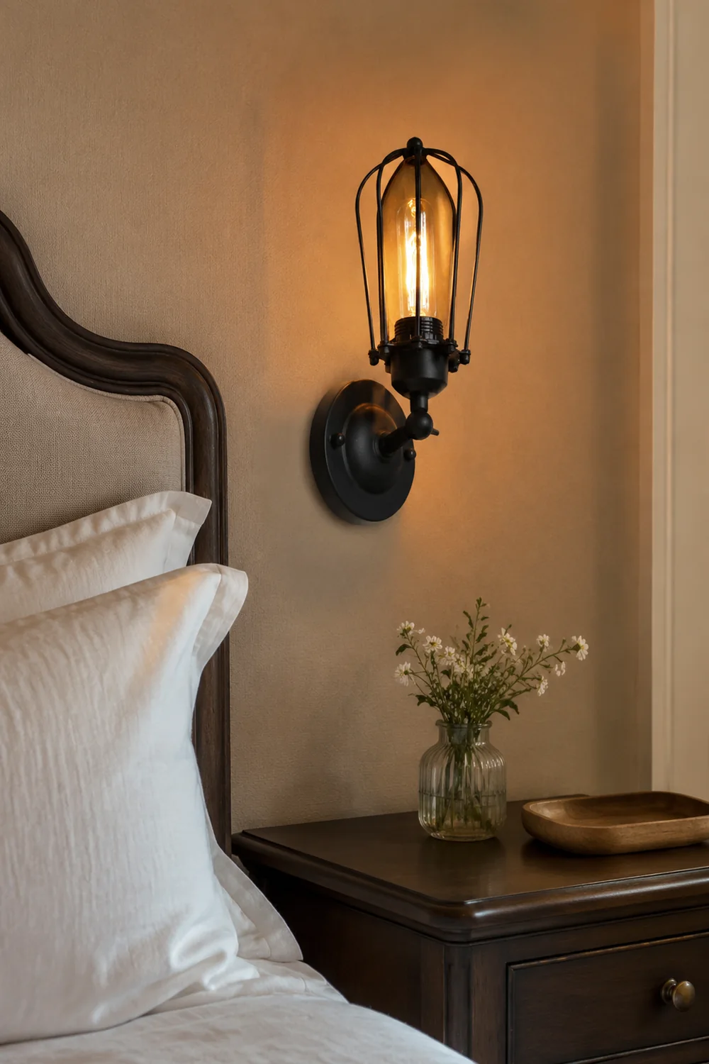 Alessio Vintage Iron Wall Lamp, Black/Rust/Bronze/Gold/Silver - Lumpaz