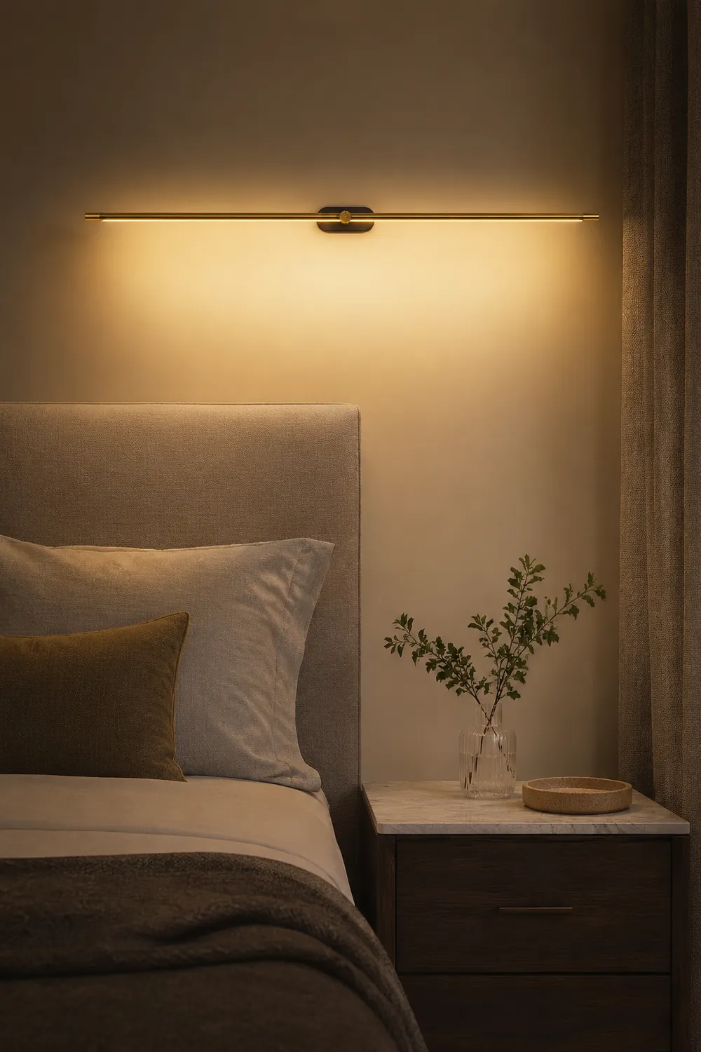 Leigh Minimalist Linear Metal/Acrylic Wall Lamp, White/Black/Gold - Lumpaz
