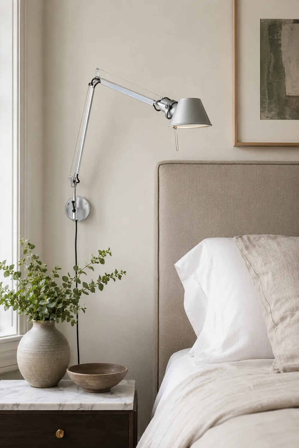 Brady Wall Lamp Dome Modern, Metal Adjustable, Silver, Living Room - Lumpaz