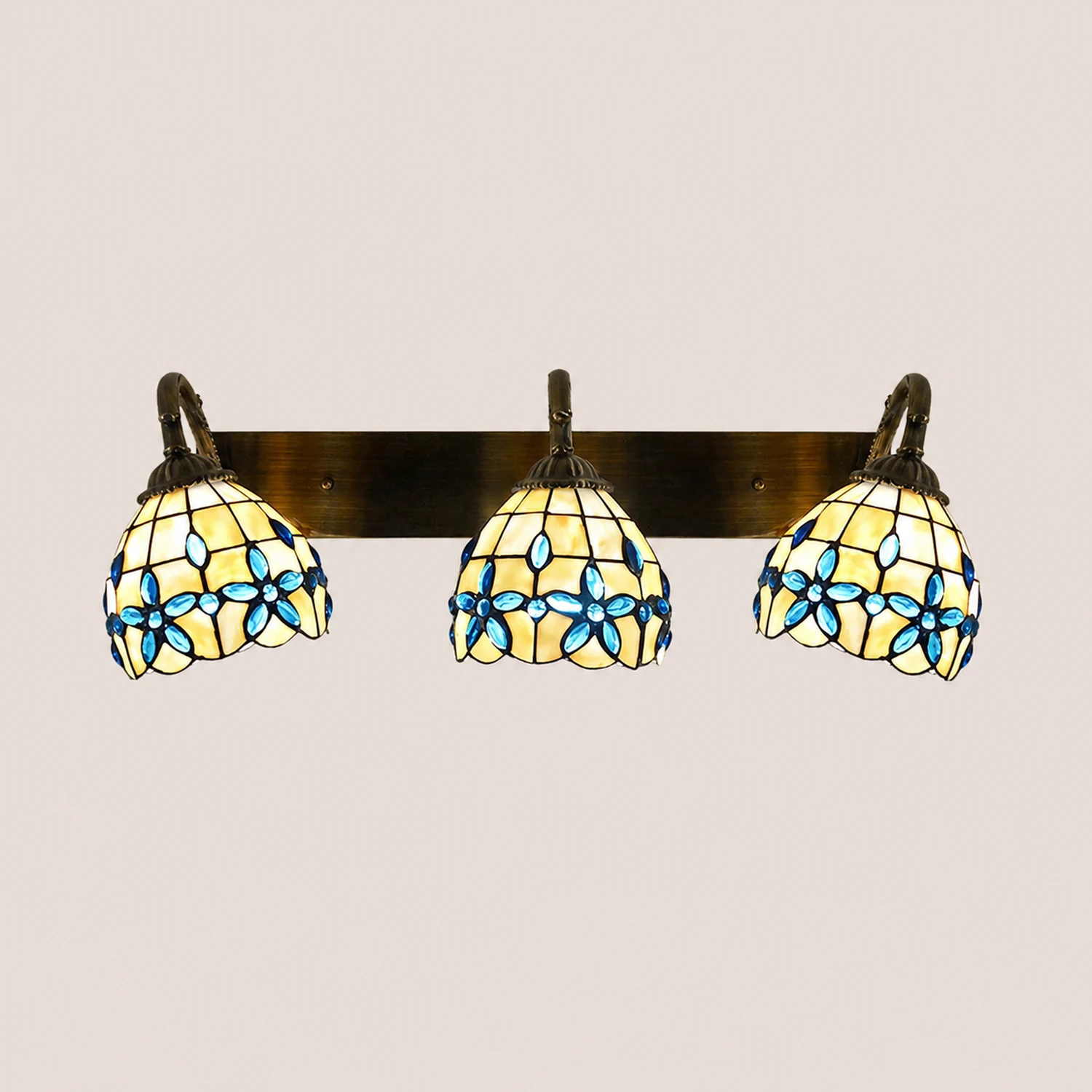 Baxter Vintage Flower Shaped Metal/Glass bedroom wall lamp - Lumpaz