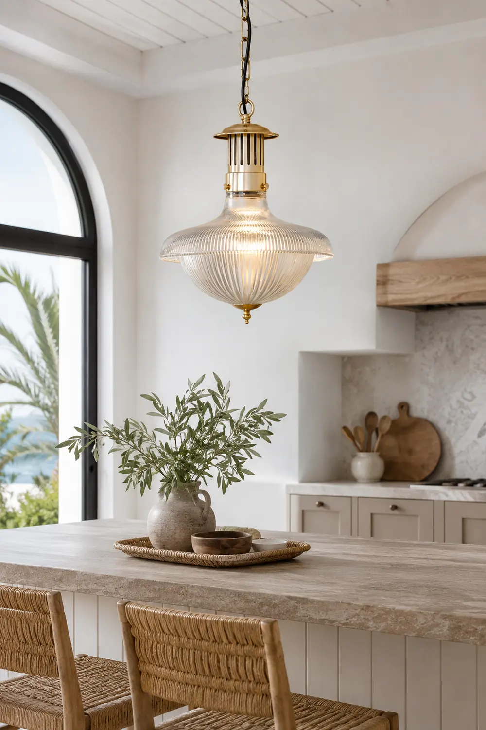 Alessio Vintage Industrial LED Pendant Light Glass Bedroom Kitchen - Lumpaz