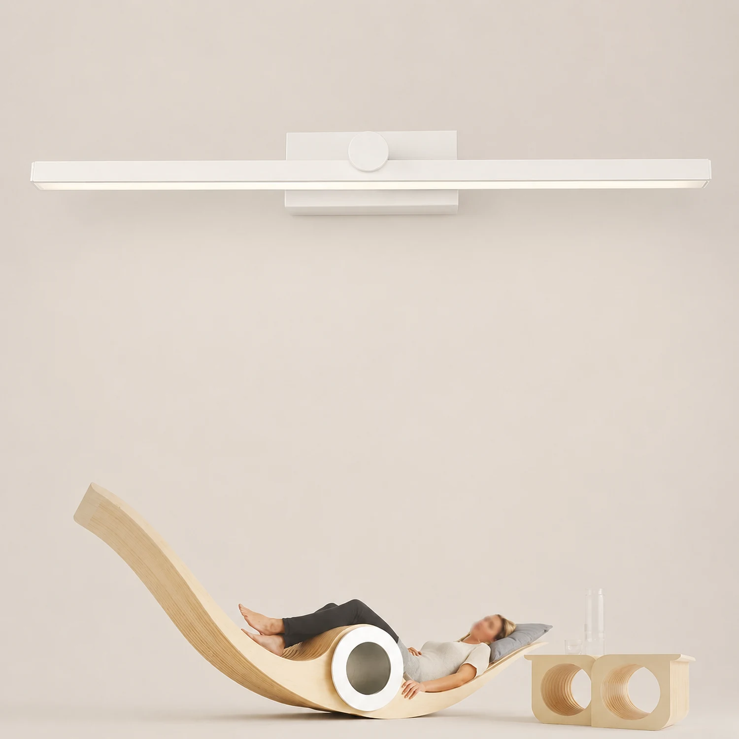Edge Minimalist Linear Led Vanity Wall Lamp, White, Bathroom - Lumpaz