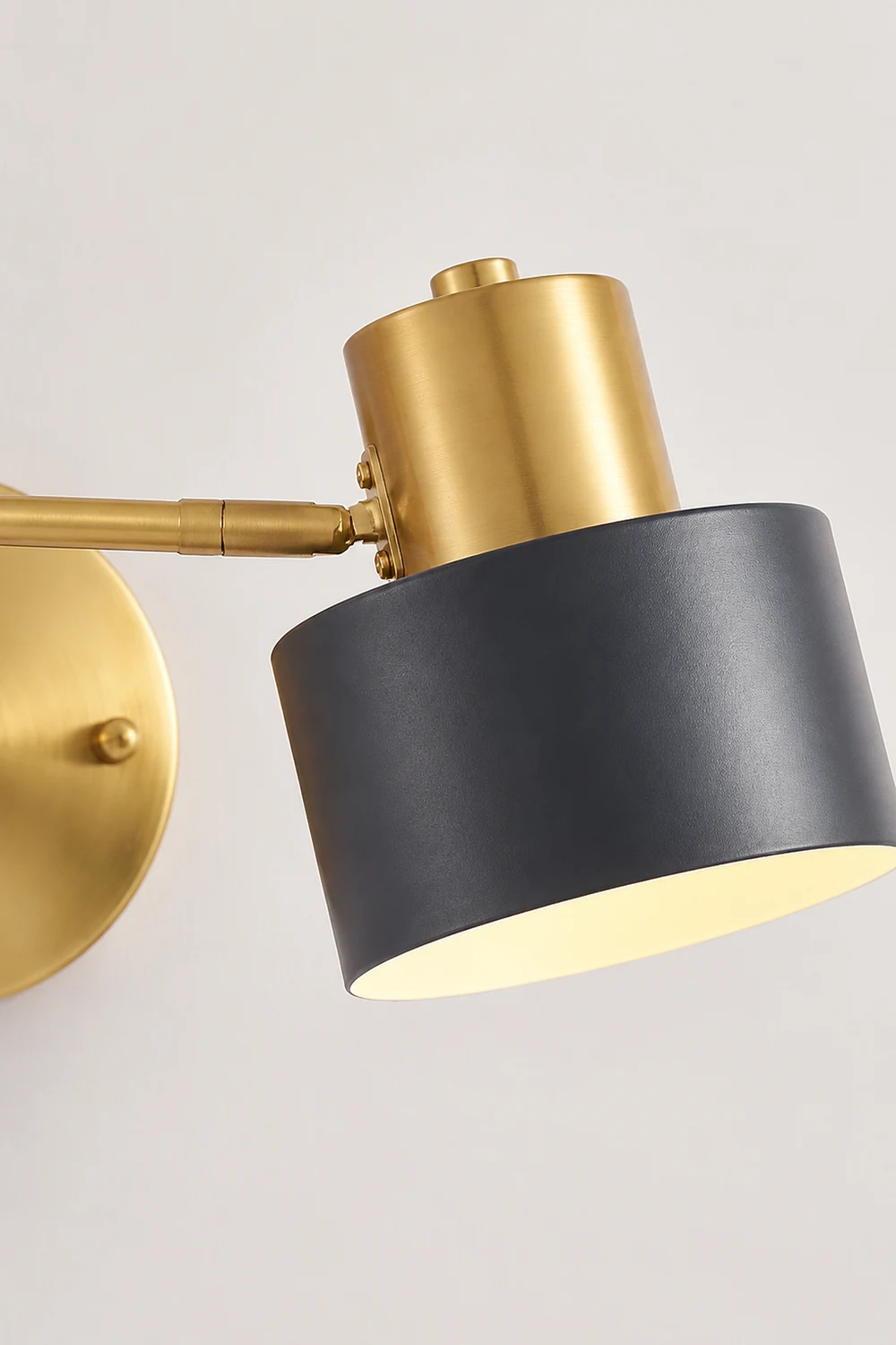 Freja Wall Lamp Modern, Metal Adjustable, Black/Gold, Bedroom - Lumpaz