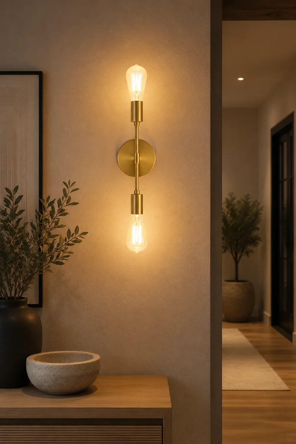 Alessio Modern Minimalist Wall Lamp, Metal, Black/Silver/Gold, Bathroom - Lumpaz
