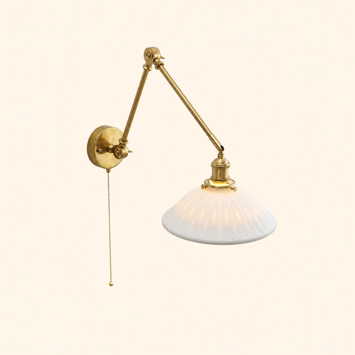 Carins Wall Lamp Modern Drum Ceramics Metal Adjustable, White - Lumpaz