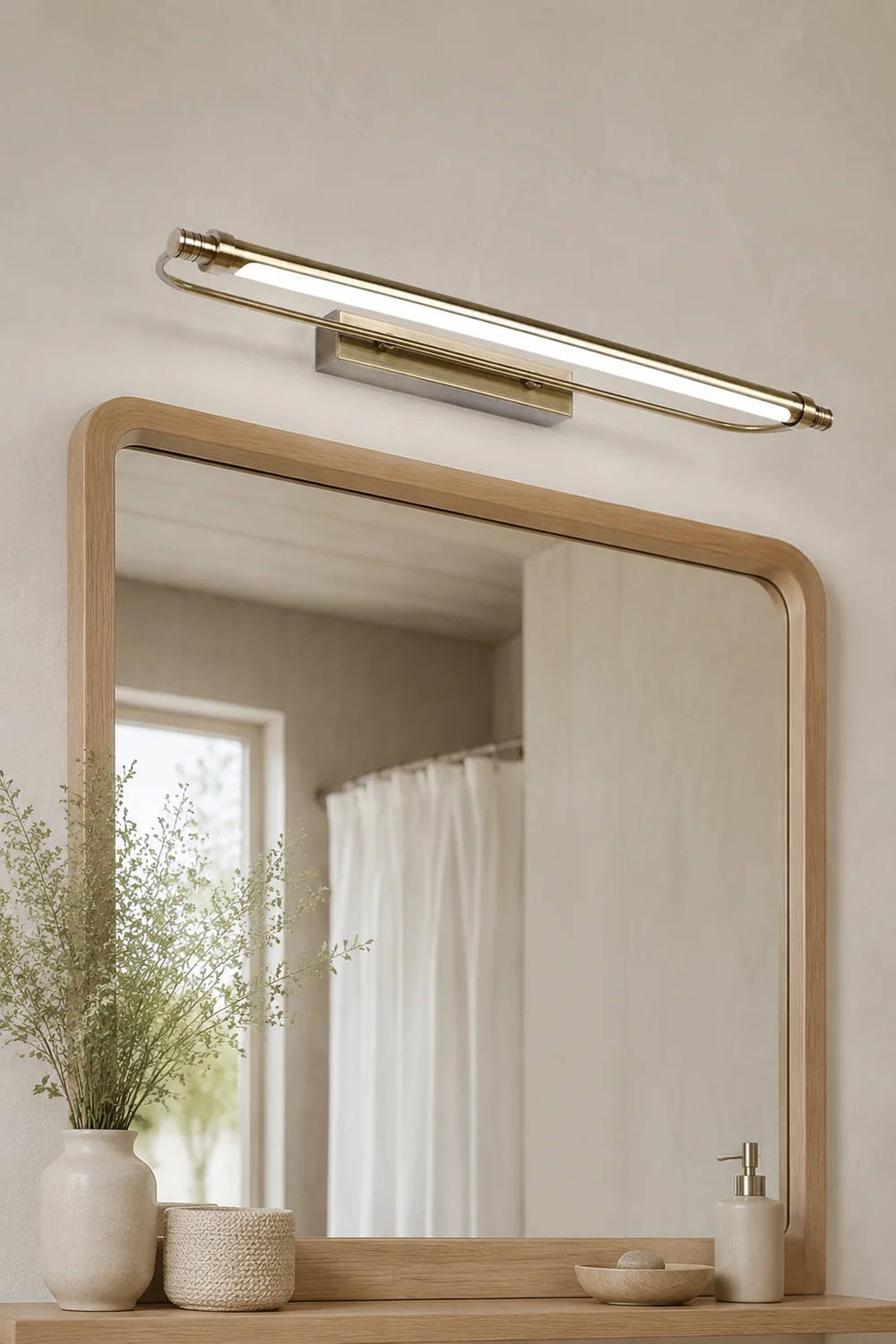 Leigh Modern Linear Metal Vanity Wall Lamp, Gold - Lumpaz