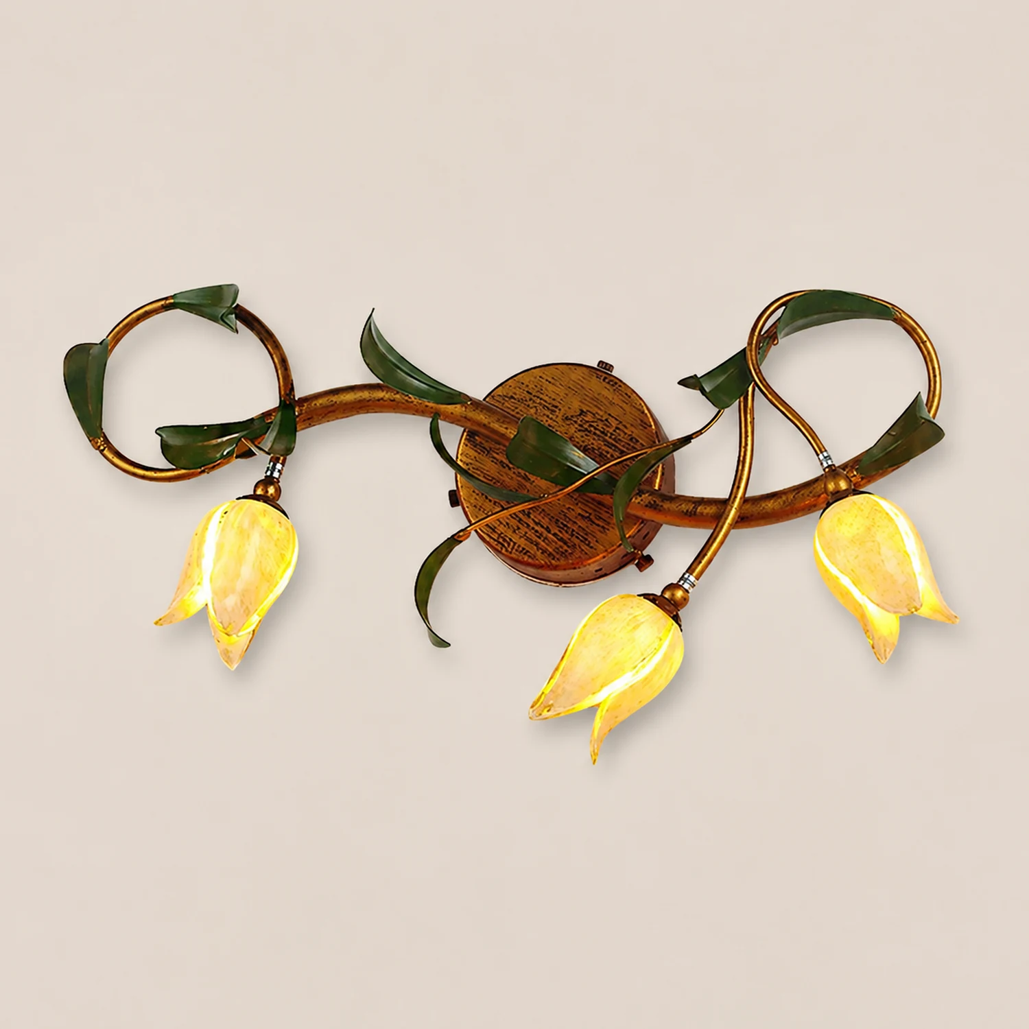 Félicie Vintage Flower Metal&Glass Wall Lamp, Copper - Lumpaz