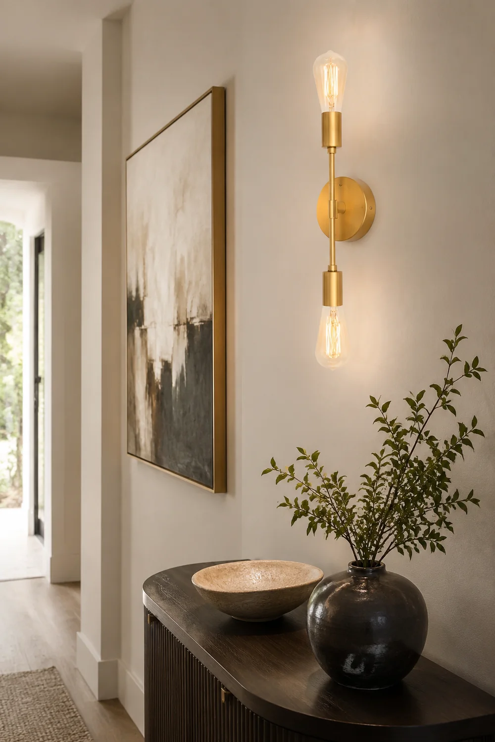 Alessio Modern Minimalist Wall Lamp, Metal, Black/Silver/Gold, Bathroom - Lumpaz