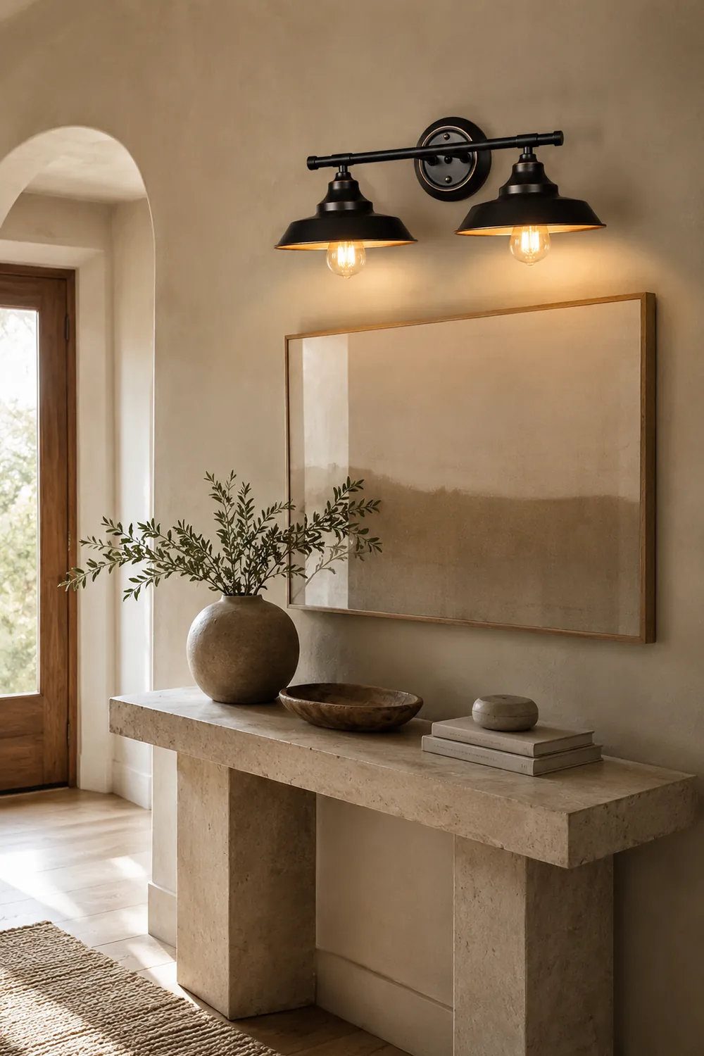 Alessio Retro Bowl-shaped Cast Metal Wall Lamp, Black - Lumpaz