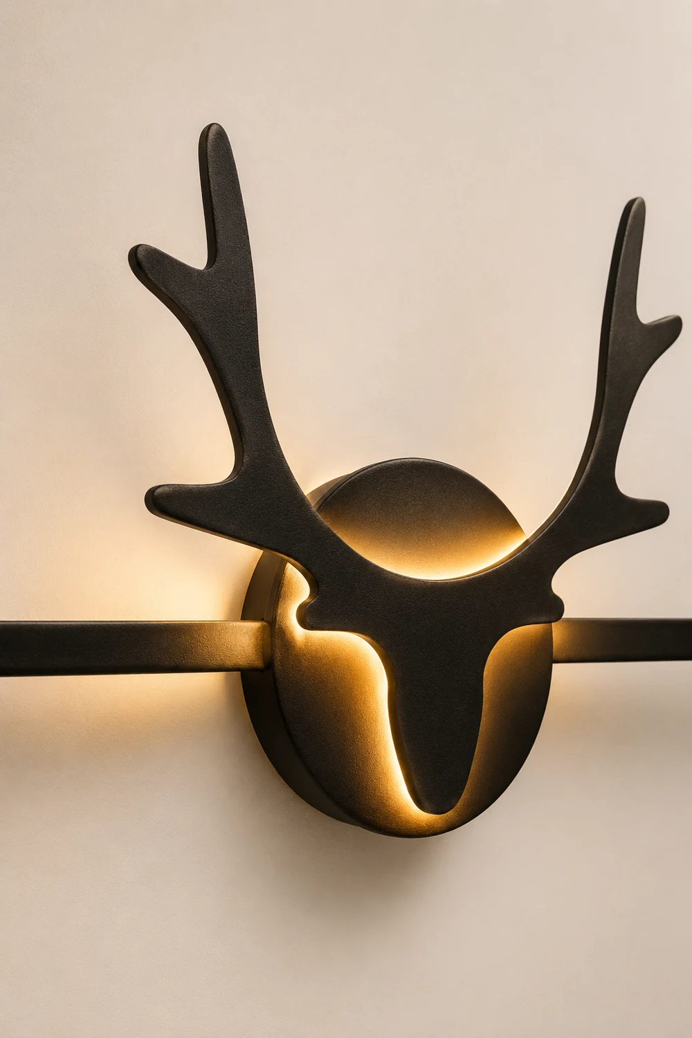 Edge Vintage Antlers Mirror Front Vanity Metal LED Wall Lamp - Lumpaz