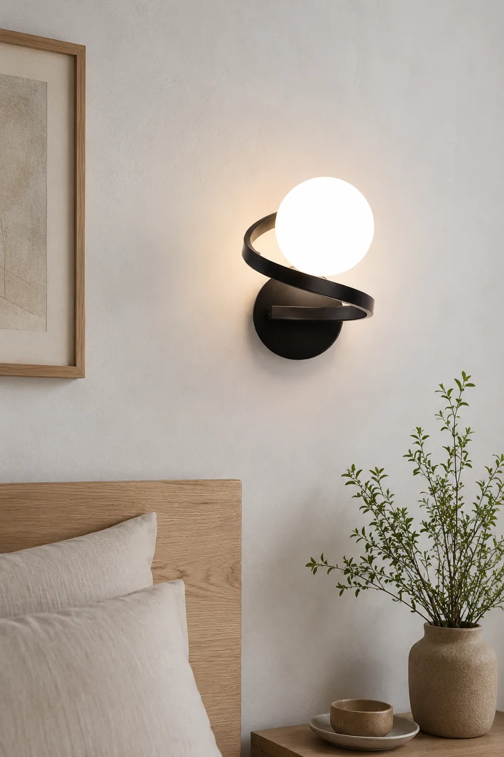 Nordic Globe Glass Vanity Wall Lamp, Gold/Black, Bedroom - Lumpaz