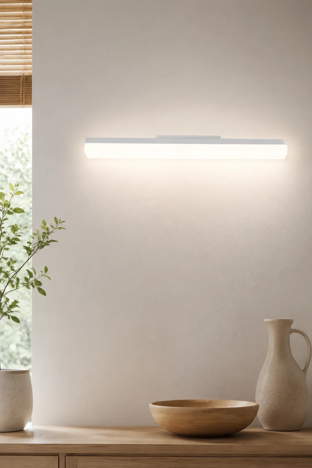 Edge Modern Rectangular Acrylic Modern Wall Lamp, White - Lumpaz