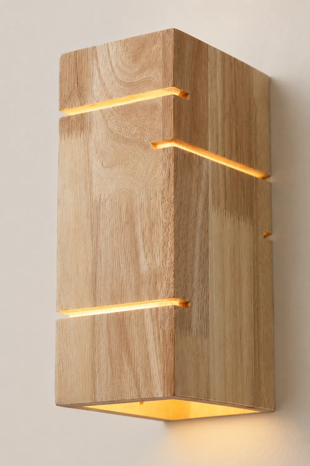 Ozawa Wall Lamp Rectangular Minimalist, Mounted Bedside, Wood, Bedroom - Lumpaz