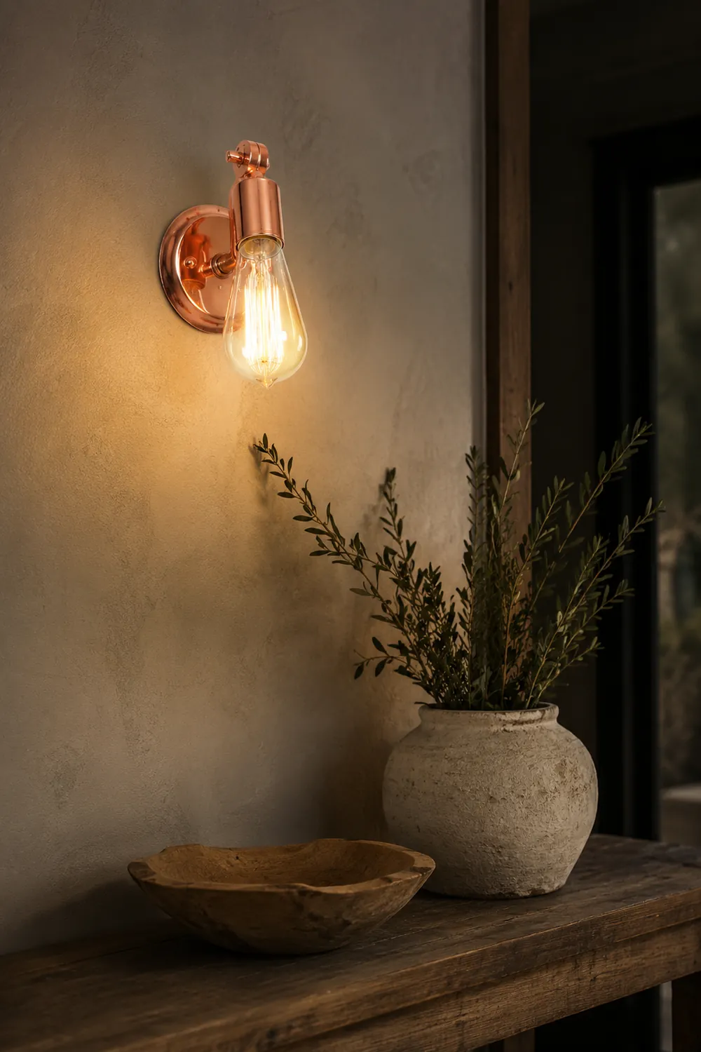 Alessio Wall Lamp Bulb Wooden Adjustable Makeup Gold, Living Room - Lumpaz