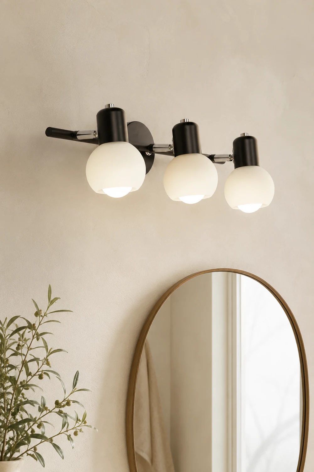 Valentina Vanity Glass Art Wall Lamp, Glass/Metal - Lumpaz