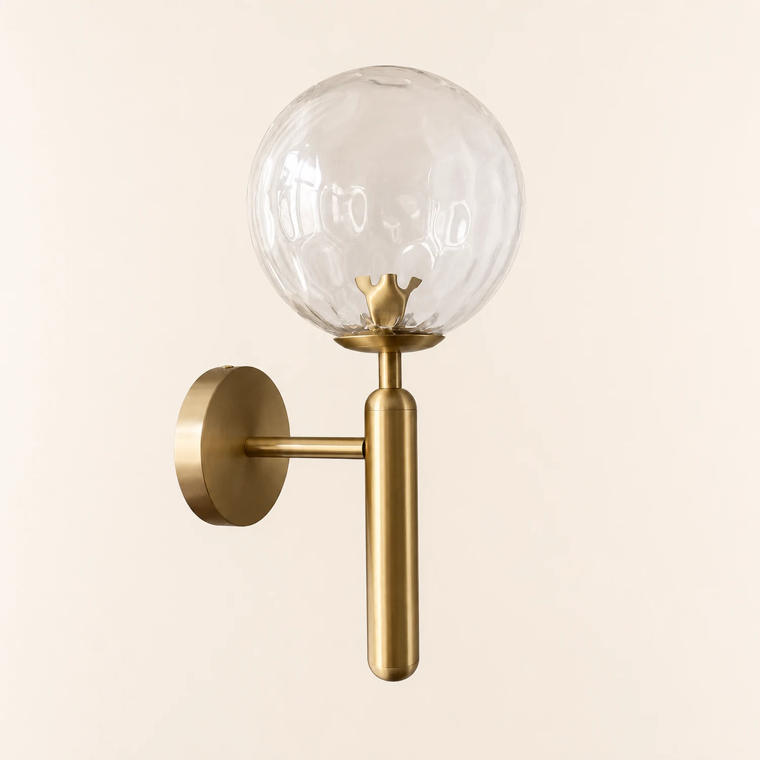 Valentina Wall Lamp Modern Globe, Metal/Glass, Black/Gold, Hallway - Lumpaz