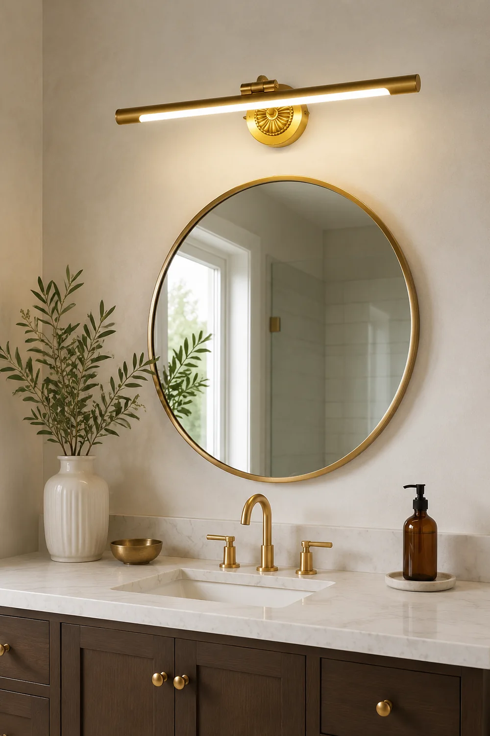 Eryn Modern Linear Vanity Wall Lamp, Gold, Bathroom - Lumpaz