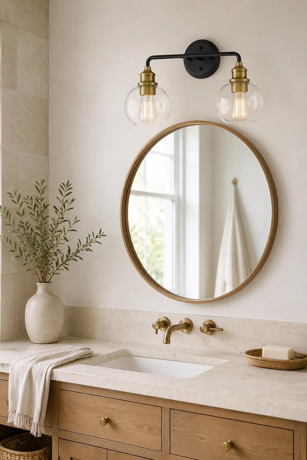 Alessio Minimalist Globe Metal/Glass Wall Lamp, 2/3 Light - Lumpaz