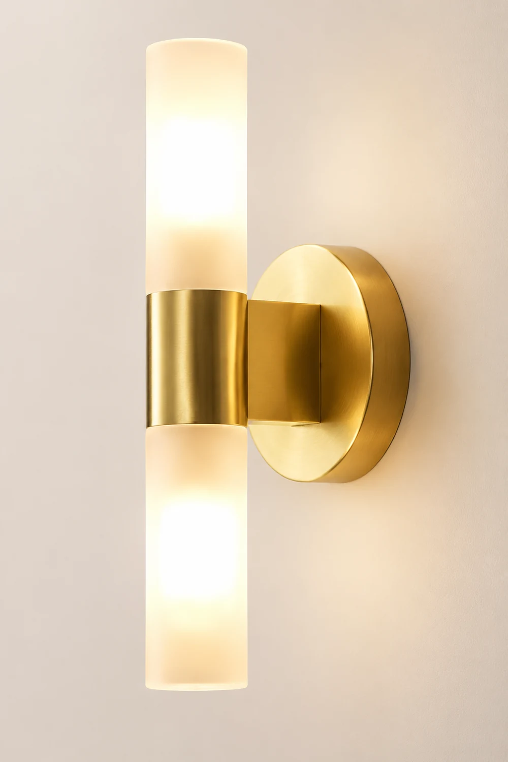Leigh Modern Cylindrical Metal Led Wall Lamp, Gold - Lumpaz