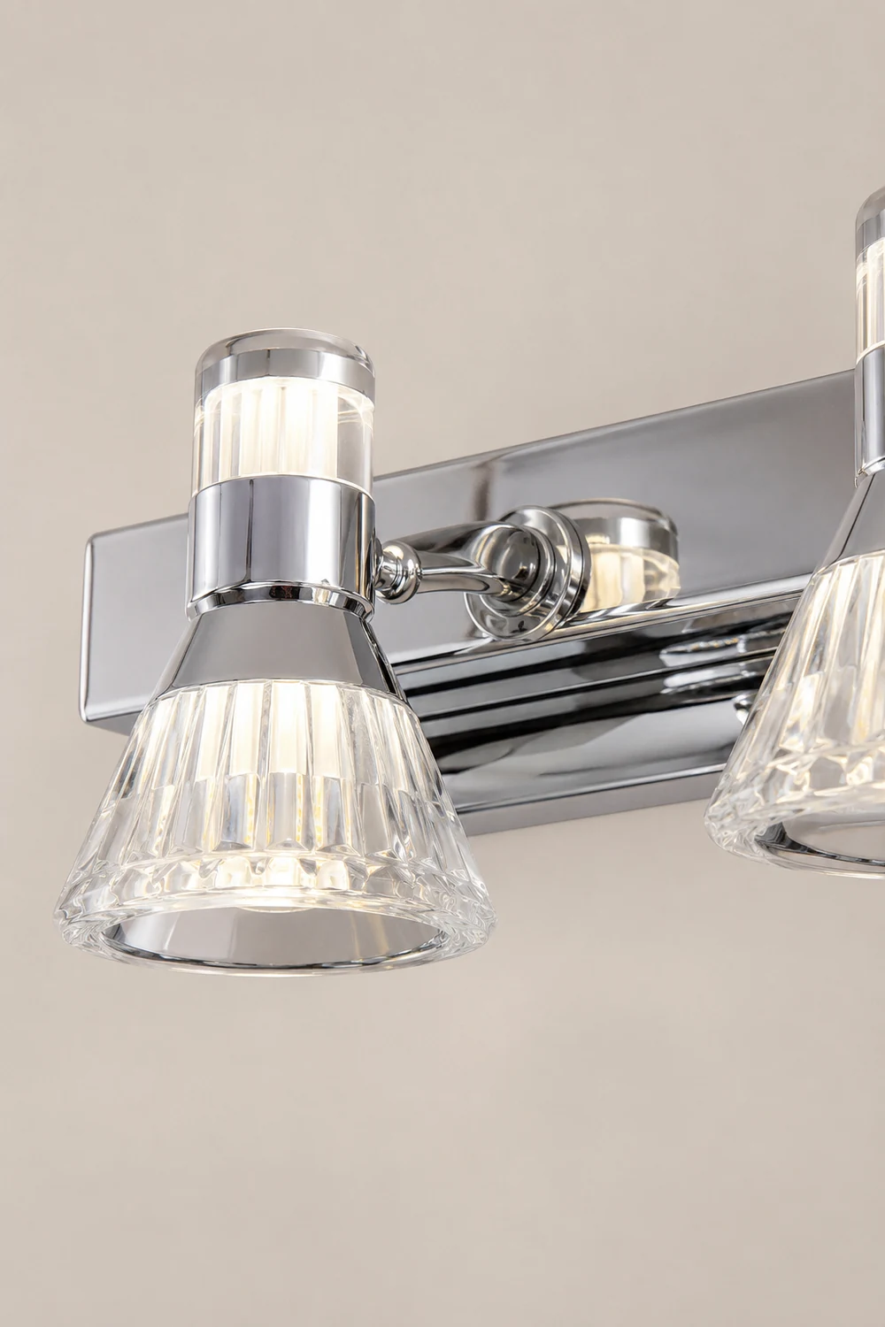 Kristy Conic Modern Multi Metal Mirror Front Vanity Wall Lamp, Silver - Lumpaz