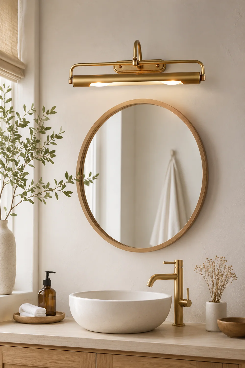Eryn Vintage Brass Vanity Wall Lamp, Bathroom/Bedroom - Lumpaz