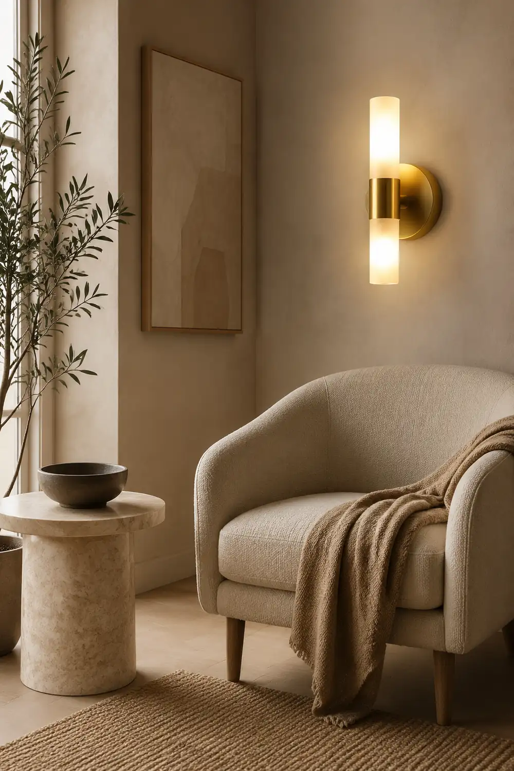 Leigh Modern Cylindrical Metal Led Wall Lamp, Gold - Lumpaz