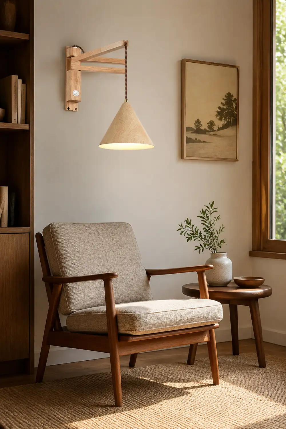 Ozawa Modern Adjustable Wall Lamp Wood/Metal 2 Color Bedroom - Lumpaz