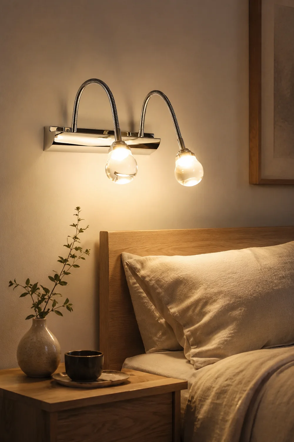 Leigh Modern Curve Around Steel/Acrylic Wall Lamp, White - Lumpaz