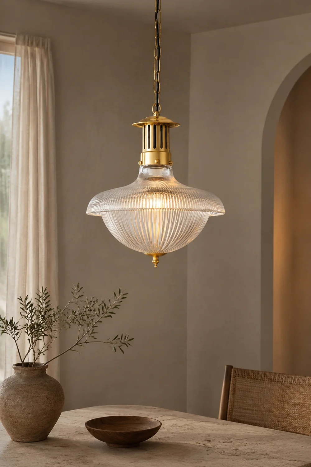 Alessio Vintage Industrial LED Pendant Light Glass Bedroom Kitchen - Lumpaz