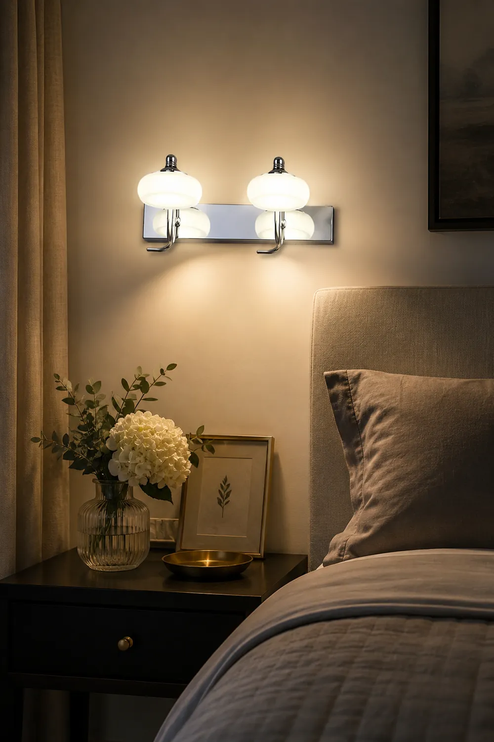 Leigh Modern Lantern Glass Wall Lamp, 2/3 Light, Bathroom - Lumpaz