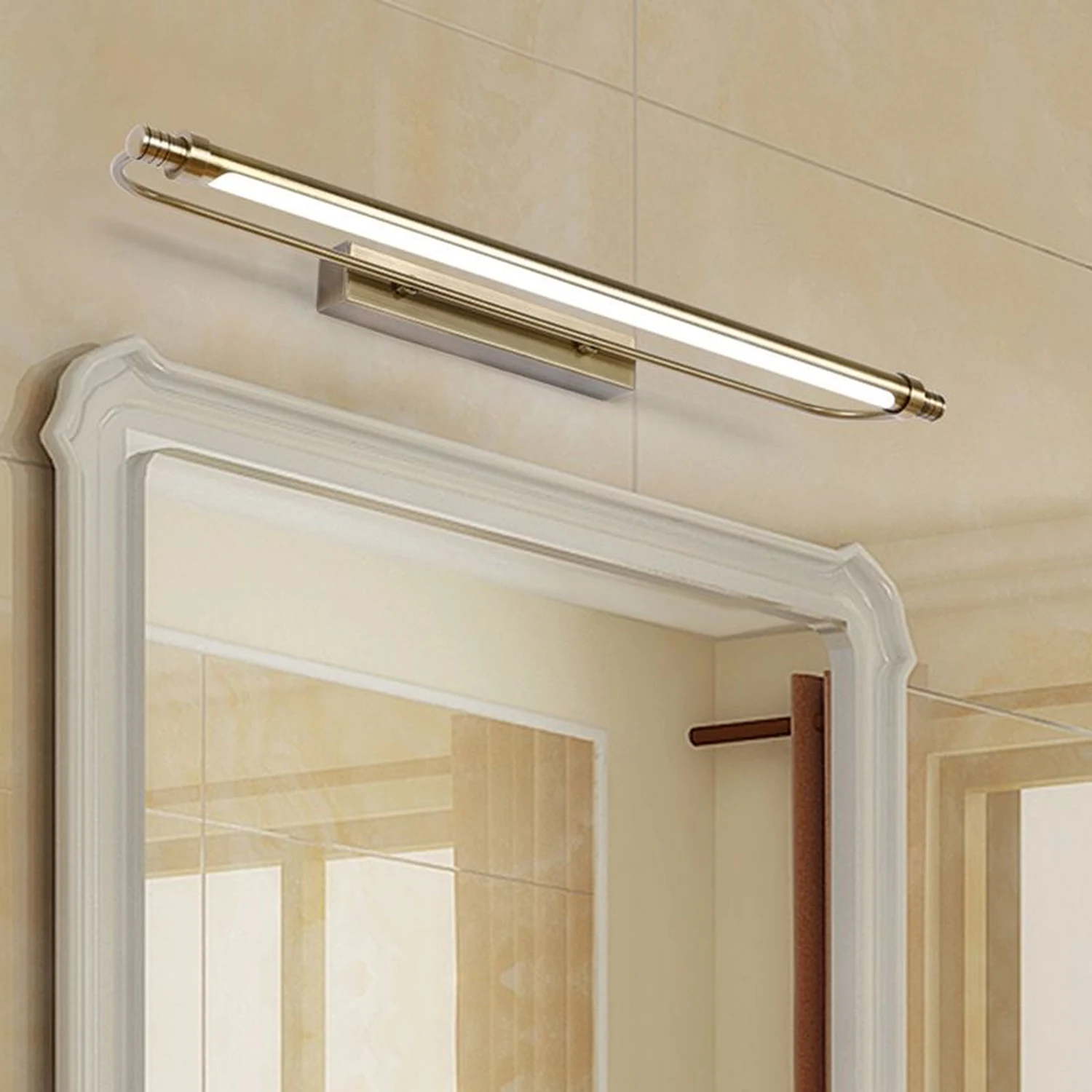 Leigh Modern Linear Metal Vanity Wall Lamp, Gold - Lumpaz