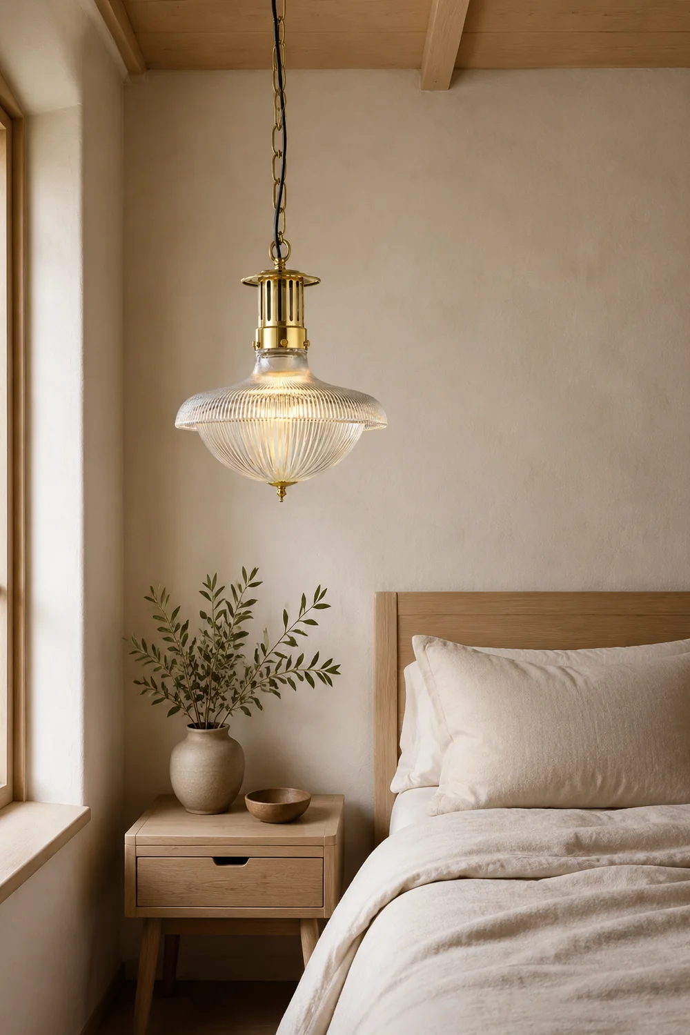 Alessio Vintage Industrial LED Pendant Light Glass Bedroom Kitchen - Lumpaz