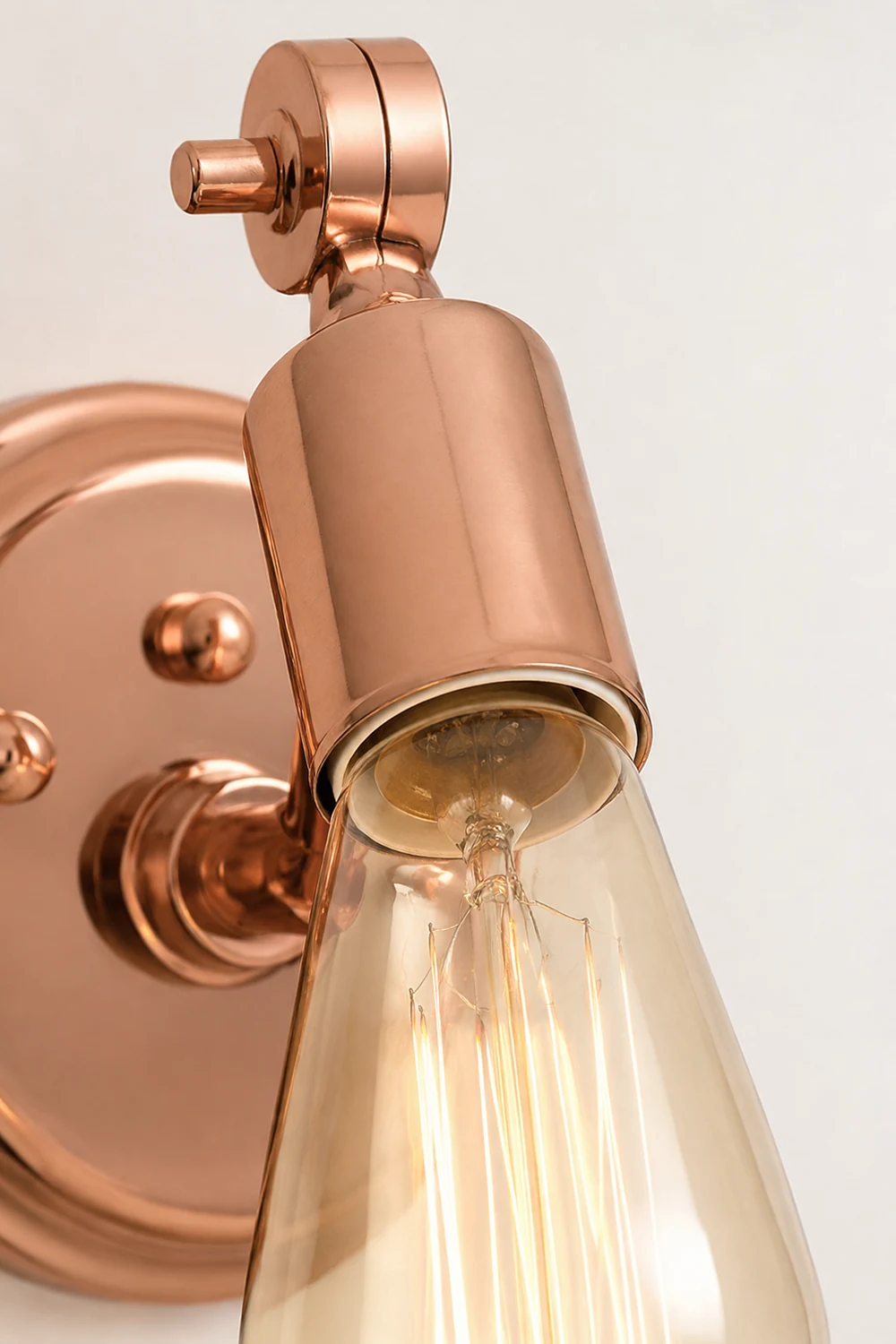 Alessio Wall Lamp Bulb Wooden Adjustable Makeup Gold, Living Room - Lumpaz