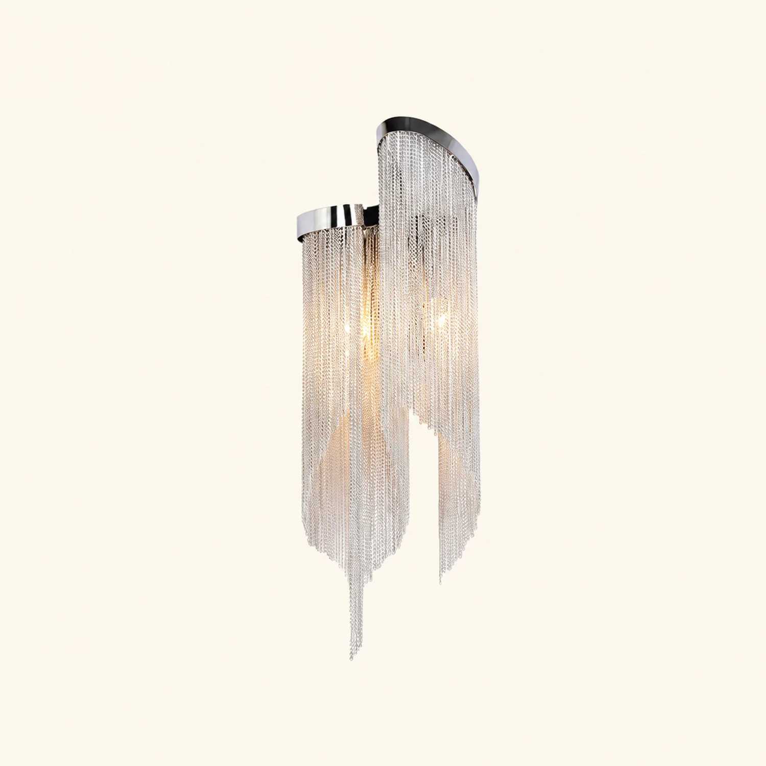 Colon Wall Lamp Modern/Art Deco, Tassel Chain, Silver, Bedroom - Lumpaz