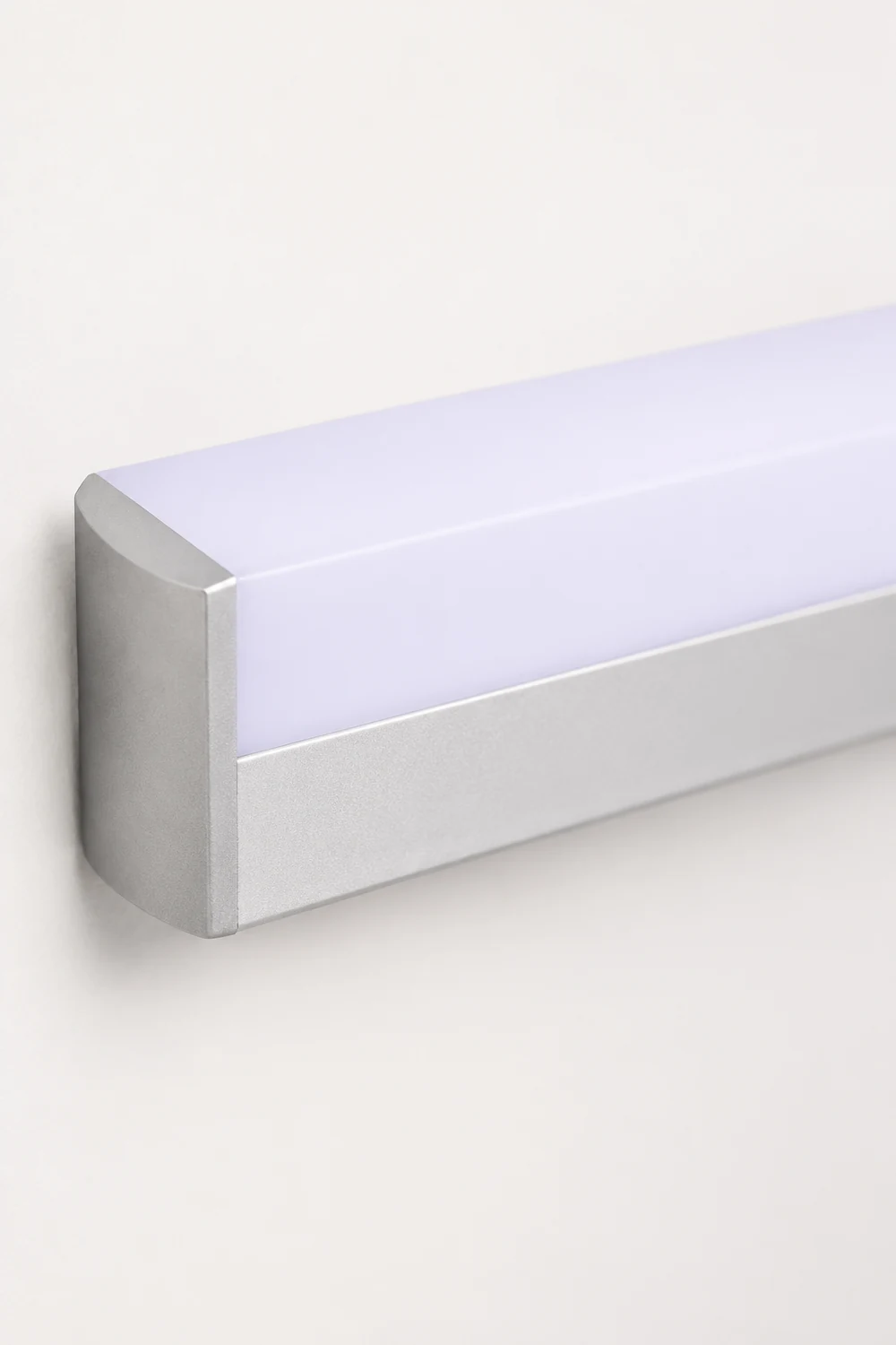Leigh Modern Rectangular Acrylic Mirror Front Vanity Wall Lamp, White - Lumpaz