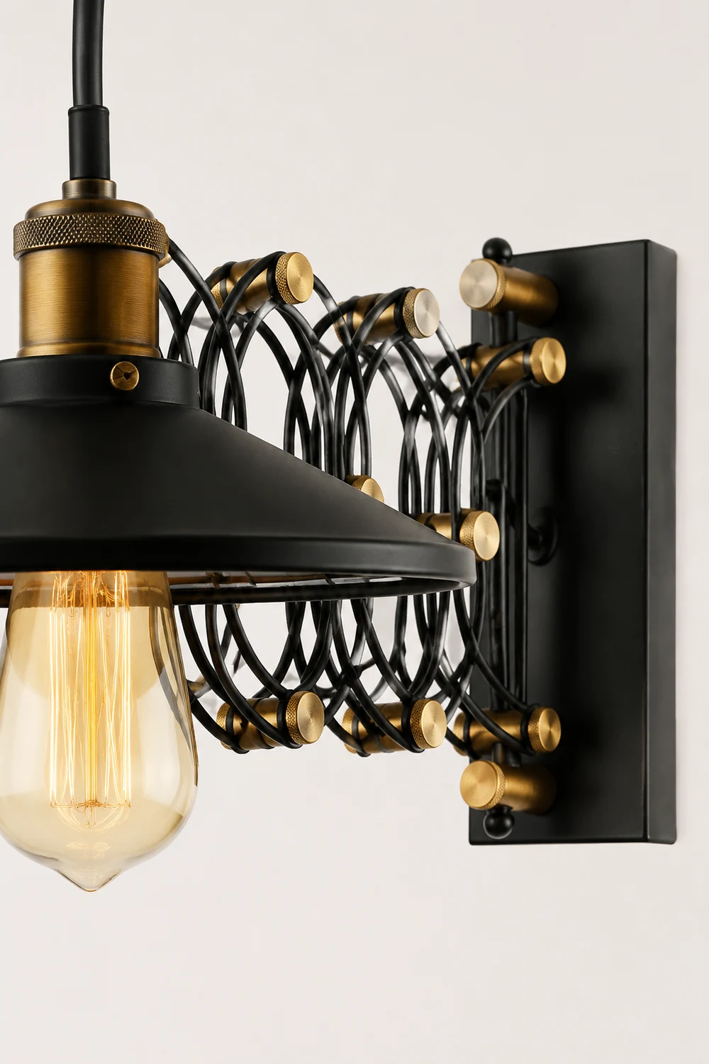 Brady Wall Lamp Arched Lamppost Extendable Arm Metal, Black, Living Room - Lumpaz