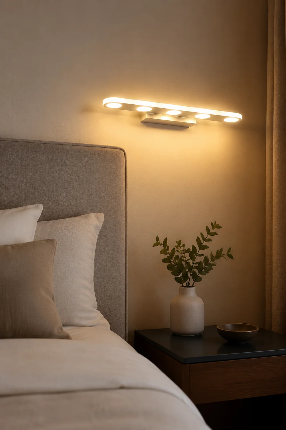 Leigh Modern Oval  Metal/Acrylic Bedroom Wall Lamp, White - Lumpaz