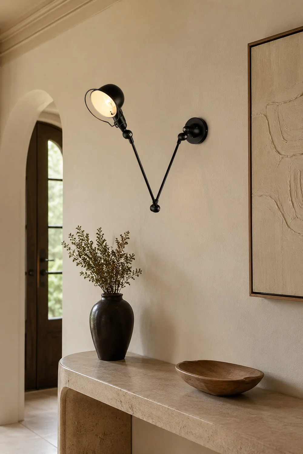 Brady Wall Lamp Bowl Circle Adjustable Metal, 2 Color, Living Room - Lumpaz