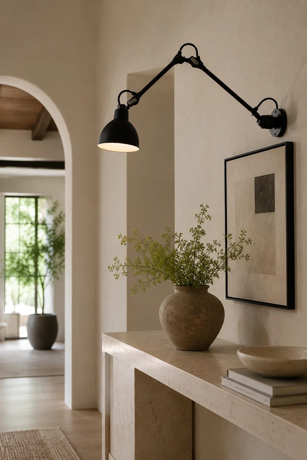 Brady Minimalist Adjustable Wall Lamp, Metal, Black, Living Room - Lumpaz