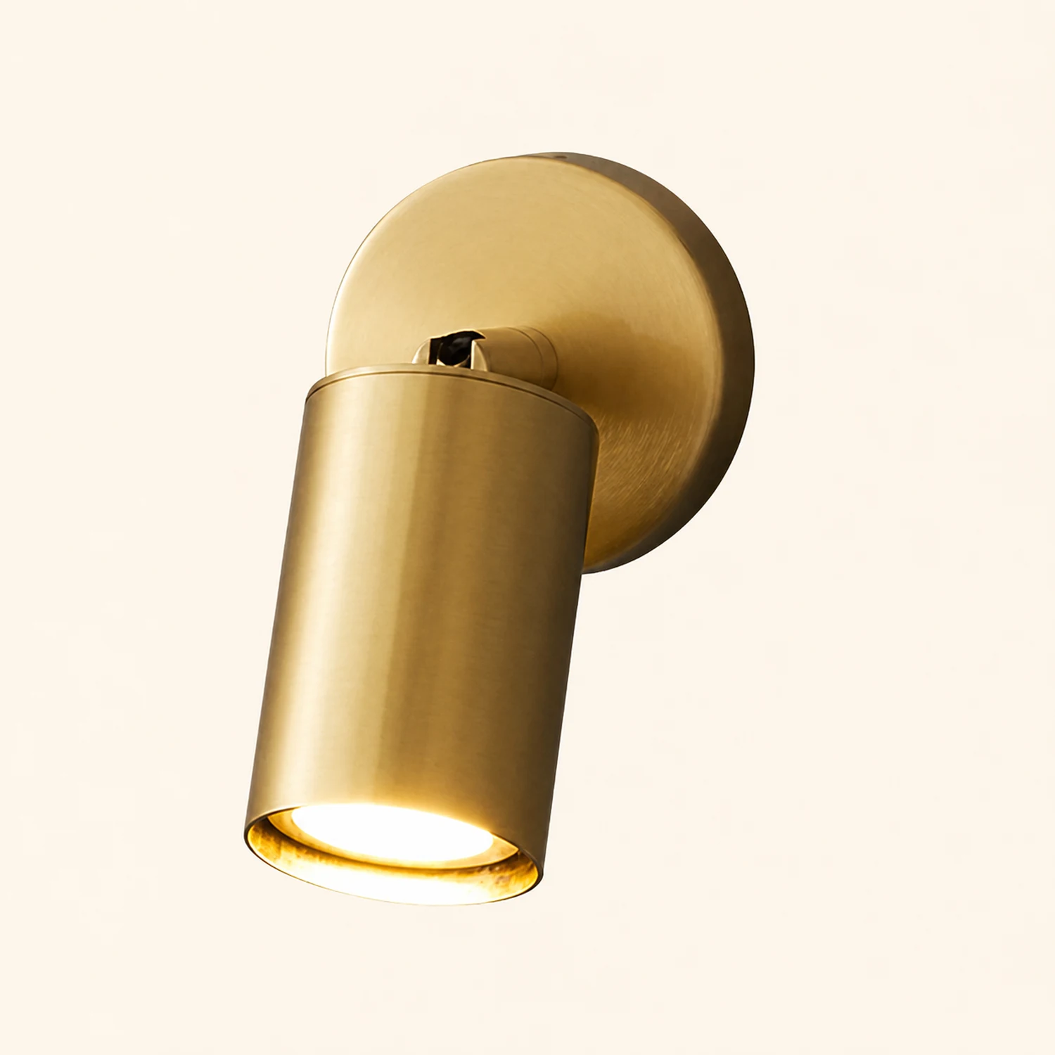 Freja Modern Cylinder Metal Wall Mounted Lamp, Black/Brass - Lumpaz