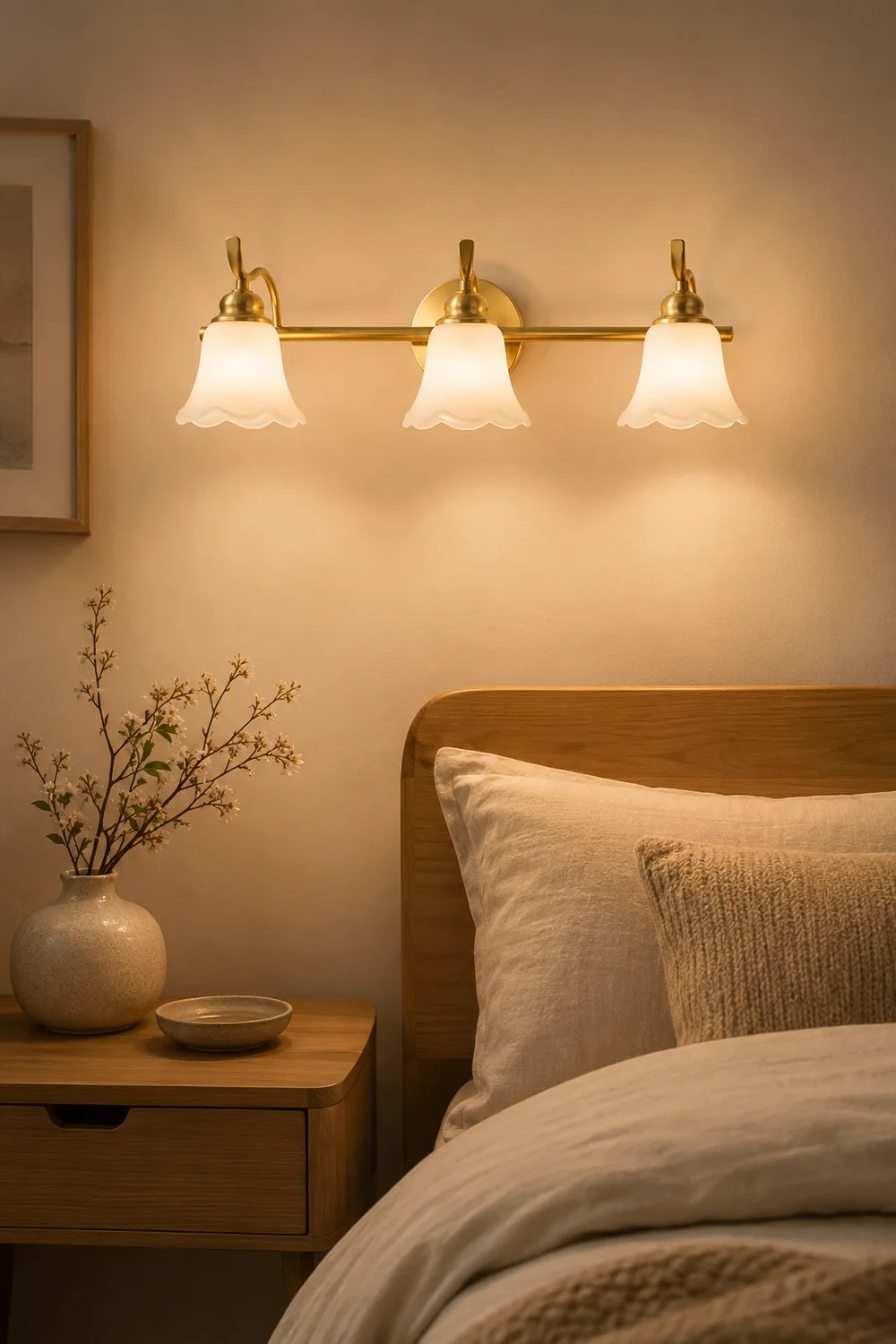 Félicie Vintage Flower Shaped Metal&Glass Lamp Wall, Gold - Lumpaz