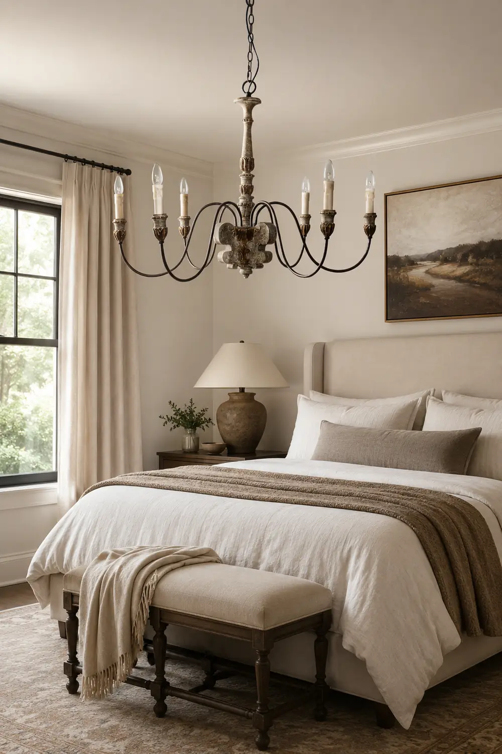 Silva Retro Design LED Chandelier Bronze Metal Living Room - Lumpaz