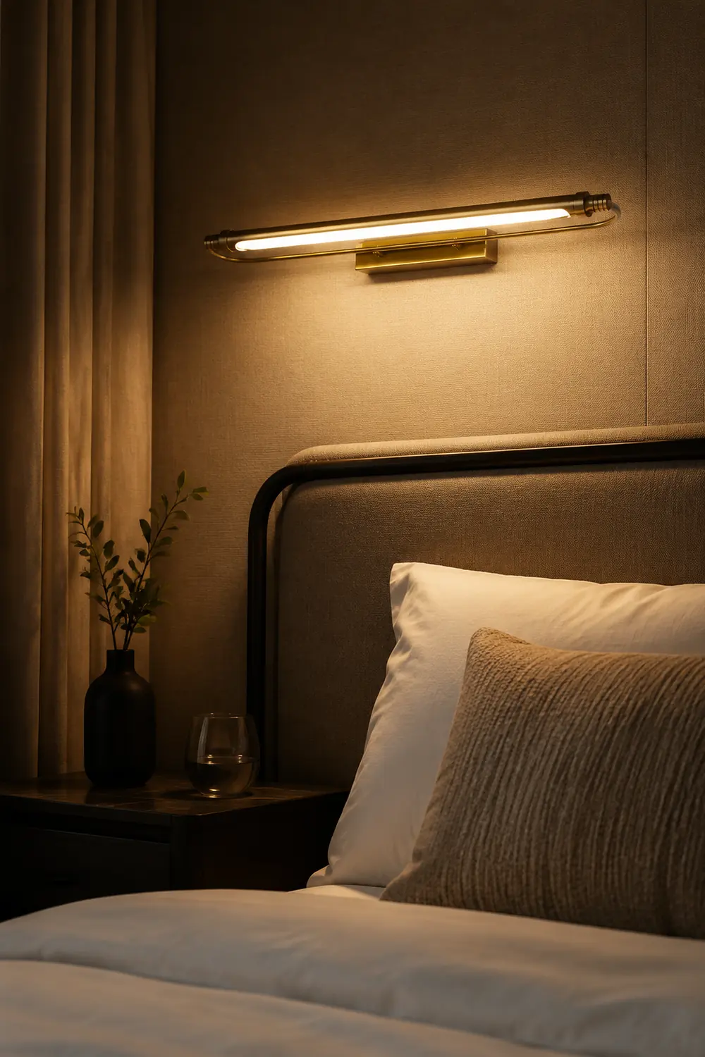 Leigh Modern Linear Metal Vanity Wall Lamp, Gold - Lumpaz