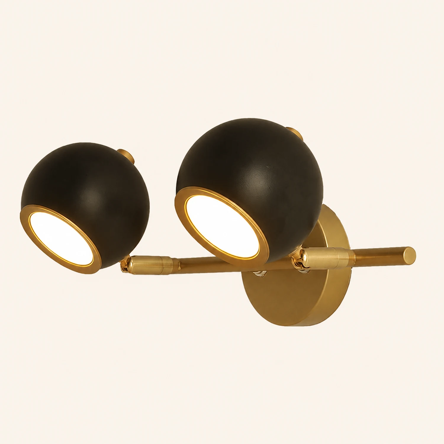 Leigh Modern Globe Metal&Acrylic Wall Lamps, Black/White - Lumpaz